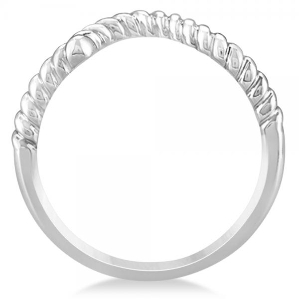 Twisted Contoured Wedding Band 14k White Gold