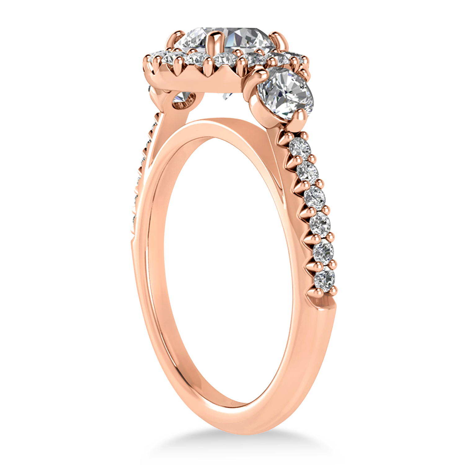 Diamond Fancy Halo Engagement Ring 14k Rose Gold (0.68ct)