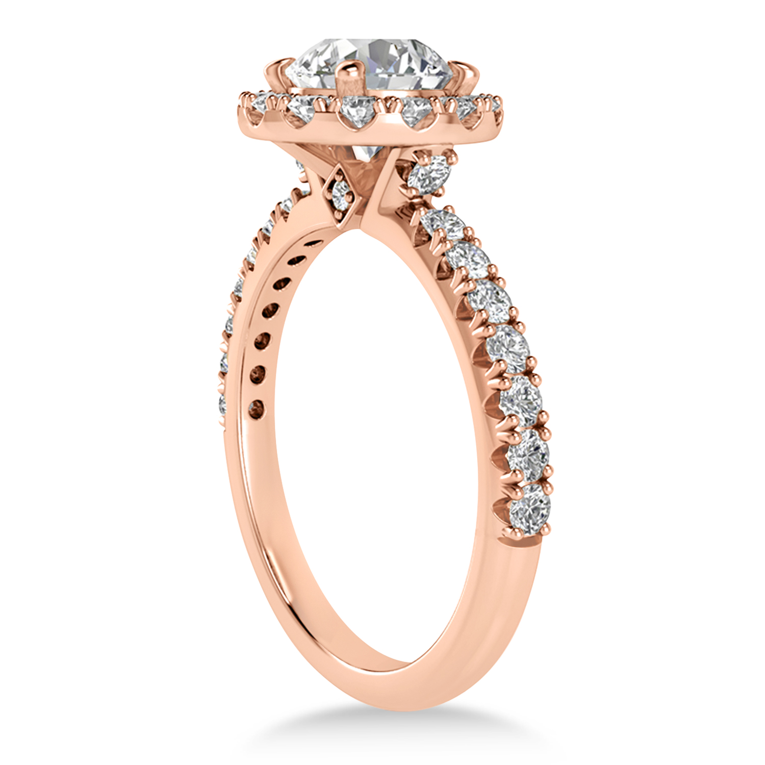 Diamond Accented Halo Bridal Set 18k Rose Gold (0.97ct)