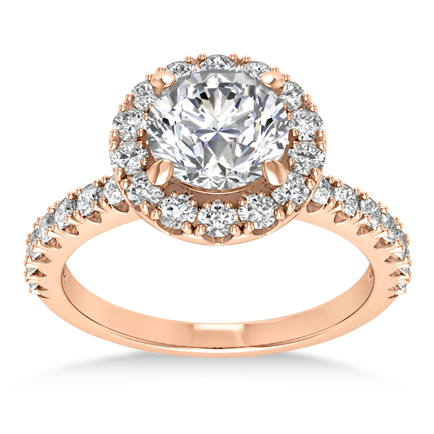 Diamond Accented Halo Bridal Set 18k Rose Gold (0.97ct)