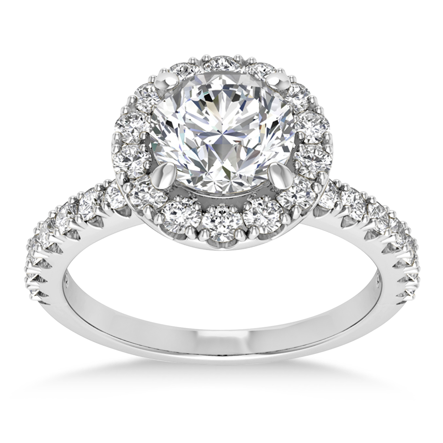 Diamond Accented Halo Bridal Set Platinum (0.97ct)