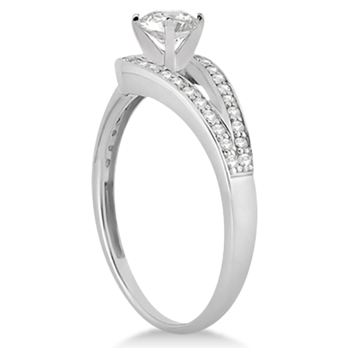 Pave Love-Knot Pave Diamond Engagement Ring Platinum (0.20ct)