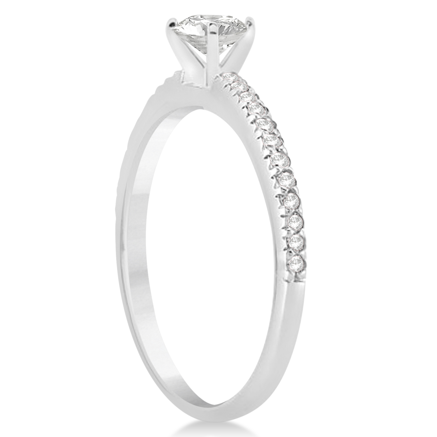 Diamond Accented Engagement Ring Setting 18k White Gold 0.18ct