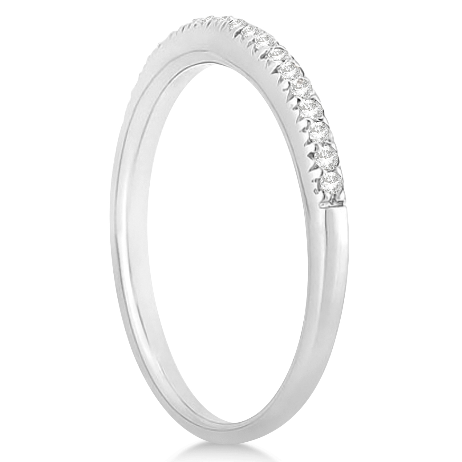 Diamond Accented Wedding Band Platinum 0.21ct