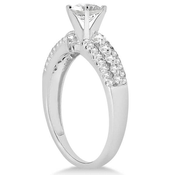 Three-Row Prong-Set Diamond Engagement Ring Platinum (0.37ct)