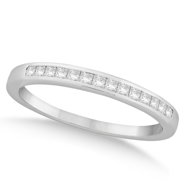 Channel Set Princess Cut Diamond Wedding Band Platinum 0 20ct U1610