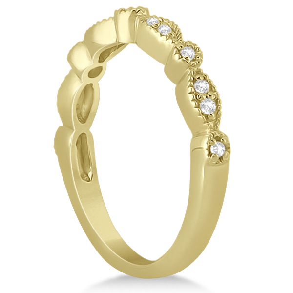 Petite Marquise & Dot Diamond Bridal Ring Set in 14k Yellow Gold (0.25ct)