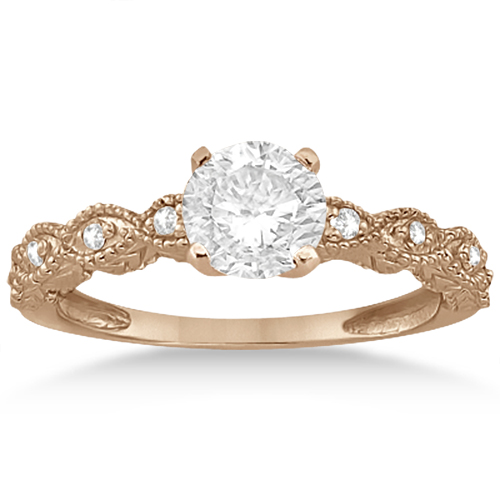 Antique Diamond Engagement Ring Set 14k Rose Gold (0.20ct)