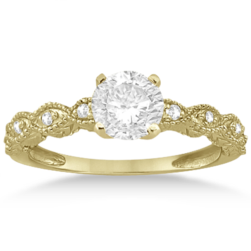 Antique Diamond Engagement Ring Set 14k Yellow Gold (0.20ct)