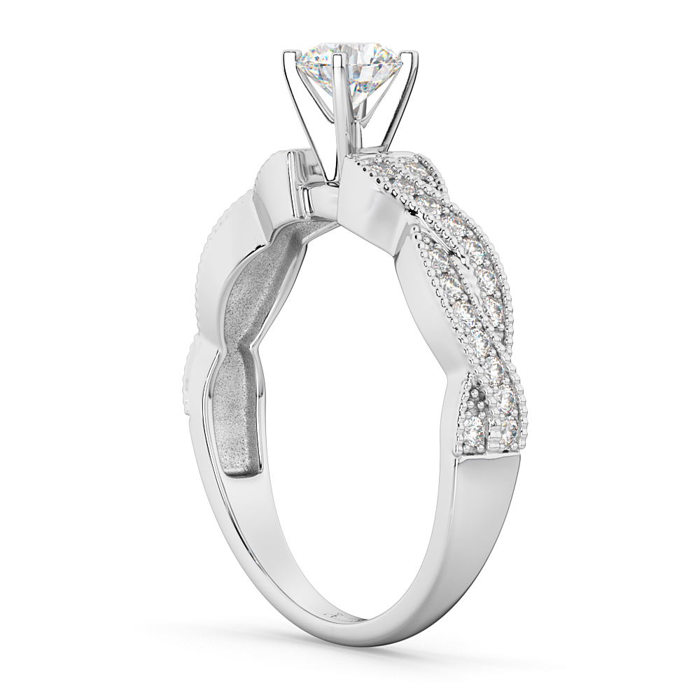 Infinity Twisted Diamond Engagement Ring 18k White Gold (0.25ct)