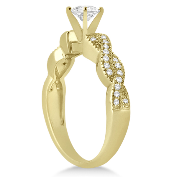 Infinity Style Bridal Set w/ Diamond Accents 14k Yellow Gold (0.55ct)