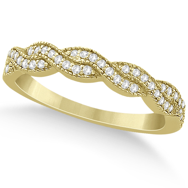 Infinity Style Bridal Set w/ Diamond Accents 14k Yellow Gold (0.55ct)