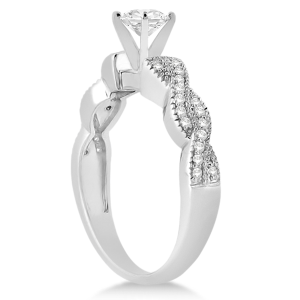 Infinity Style Bridal Set w/ Diamond Accents in Palladium (0.55cts)