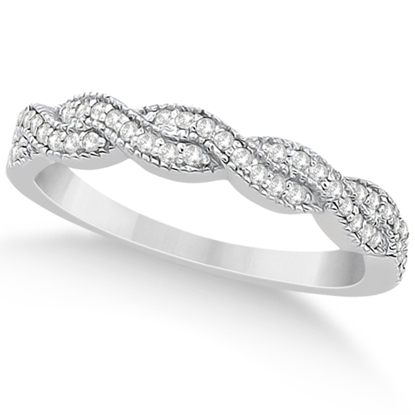Infinity Style Bridal Set w/ Diamond Accents in Palladium (0.55cts)