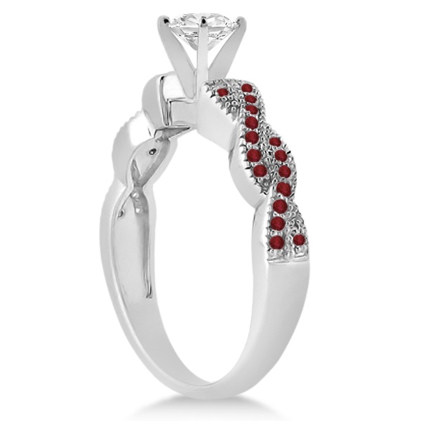 Infinity Style Twisted Ruby Bridal Set Setting in Palladium (0.55ct)
