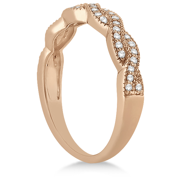 Diamond Infinity Semi Eternity Wedding Band 18k Rose Gold (0.30ct)