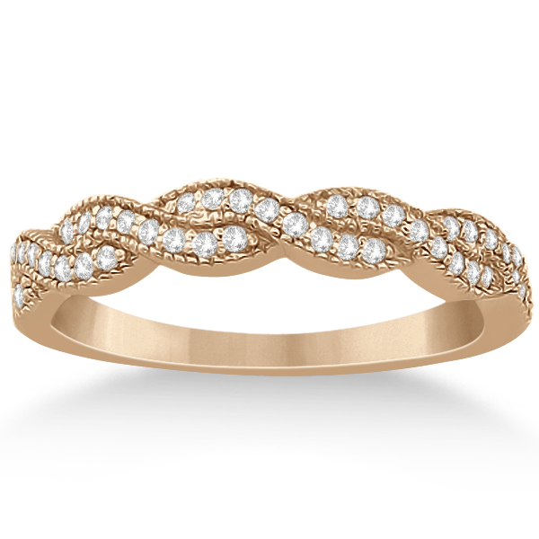 Diamond Infinity Semi Eternity Wedding Band 18k Rose Gold (0.30ct)