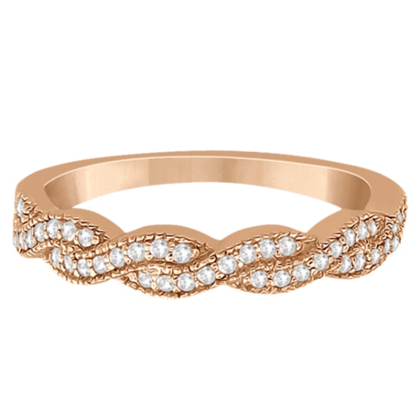 Diamond Infinity Semi Eternity Wedding Band 18k Rose Gold (0.30ct)
