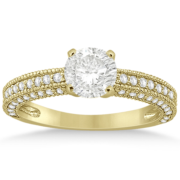Vintage Heirloom Diamond Engagement Ring in 14k Yellow Gold (0.60ct)