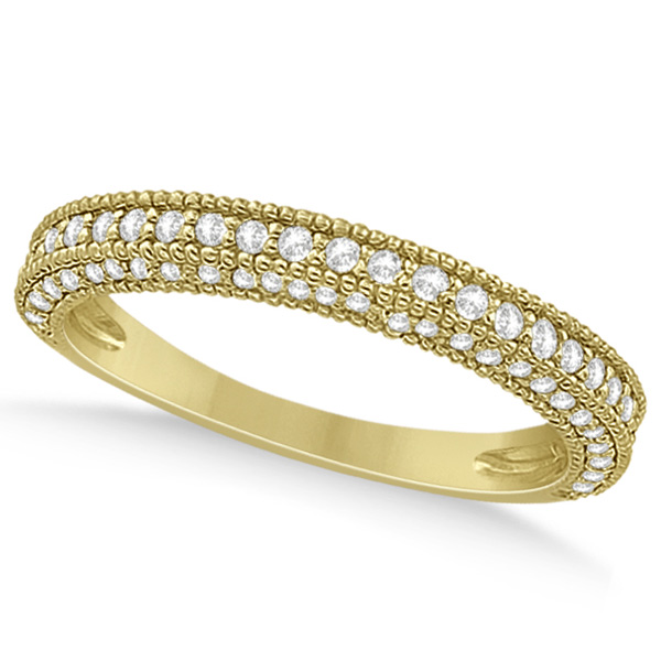 Vintage Heirloom Diamond Wedding Band in 14k Yellow Gold (0.72ct)