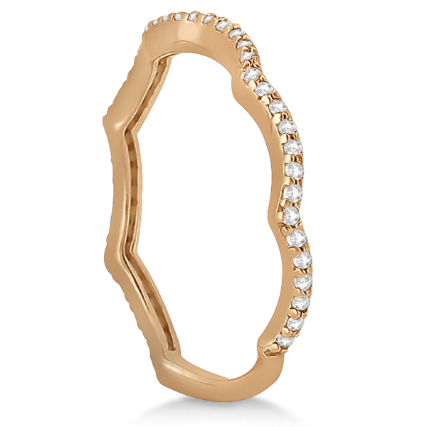 Infinity Diamond Engagement Ring with Band 14k Rose Gold (0.65ct)