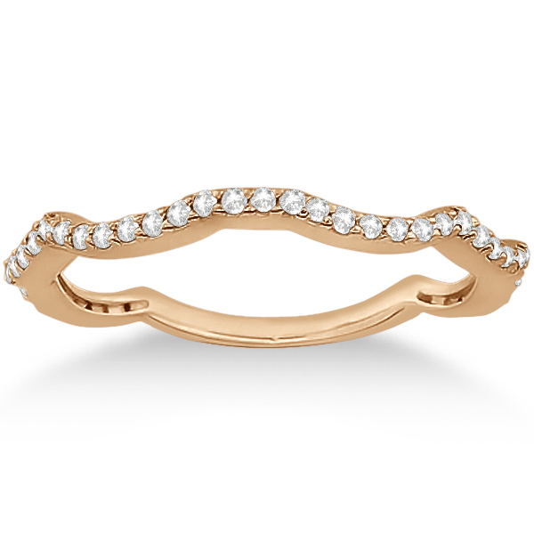 Infinity Diamond Engagement Ring with Band 18k Rose Gold (0.65ct)