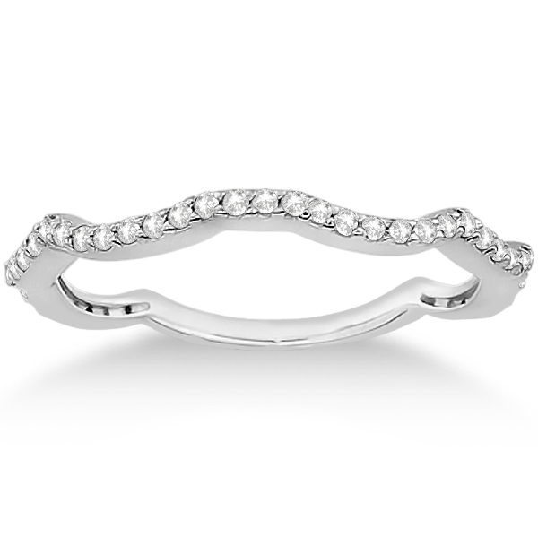 Infinity Diamond Engagement Ring with Band 18k White Gold (0.65ct)