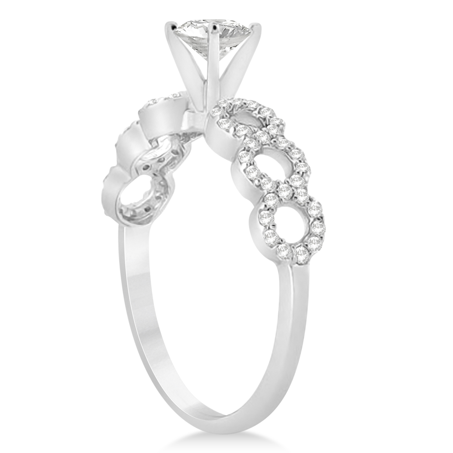 Diamond Twisted Engagement Ring Setting Palladium 0.28ct