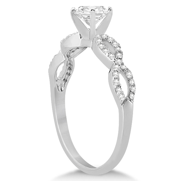 Twisted Infinity Round Diamond Engagement Ring 14k White Gold (1.50ct)