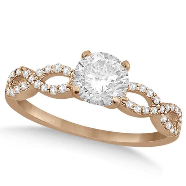 Twisted Infinity Round Lab Grown Diamond Engagement Ring 14k Rose Gold (1.50ct)