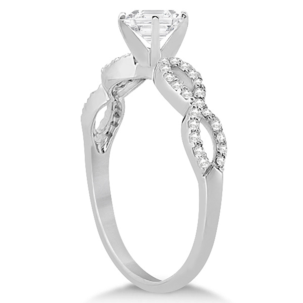 Infinity Asscher-cut Diamond Engagement Ring 14k White Gold (0.50ct)