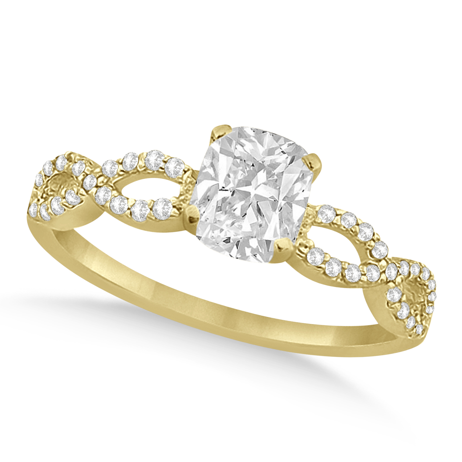 Infinity Cushion-Cut Lab Grown Diamond Engagement Ring 14k Yellow Gold (0.50ct)
