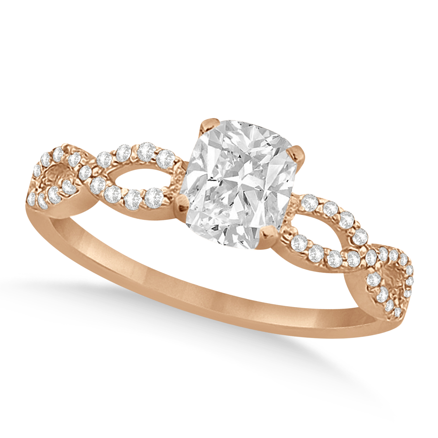 Infinity Cushion-Cut Lab Grown Diamond Engagement Ring 18k Rose Gold (0.50ct)