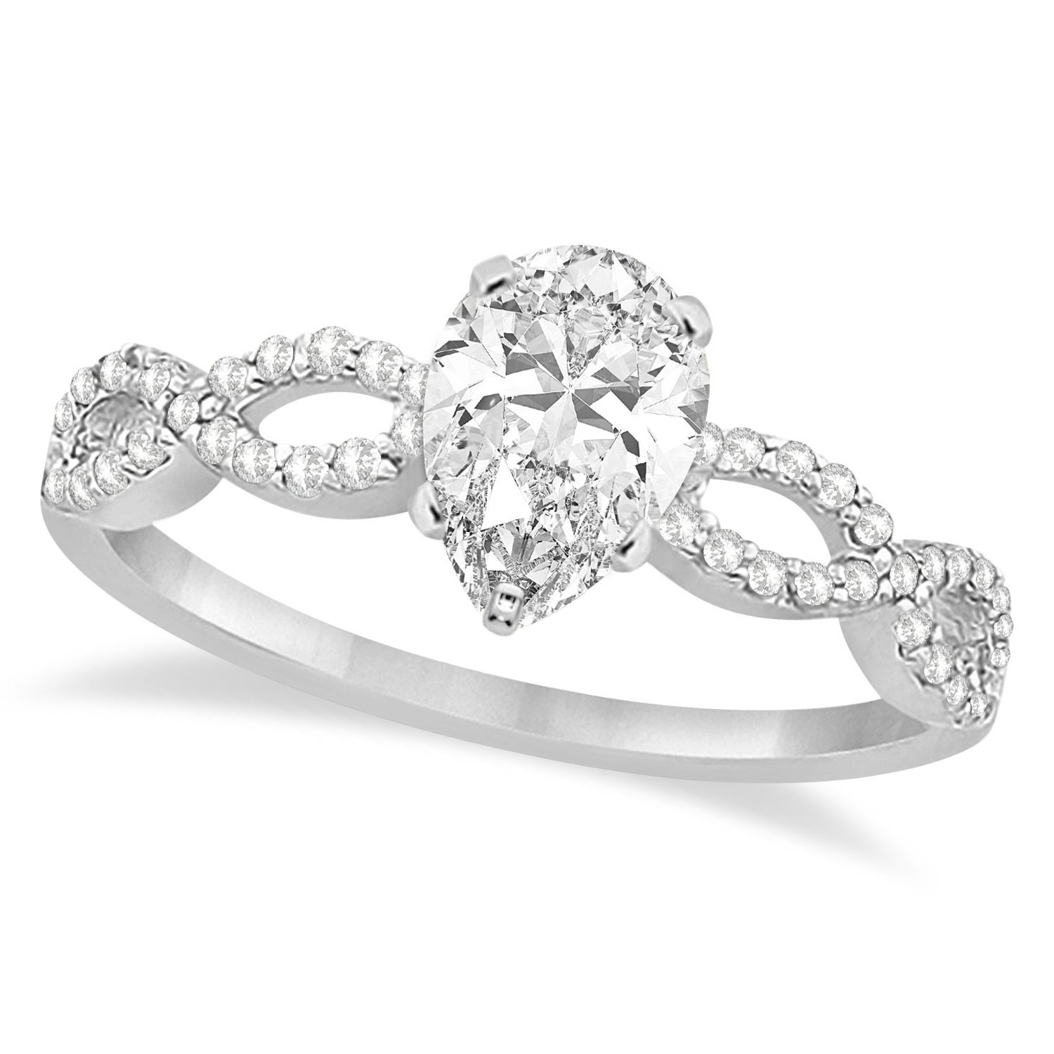 Infinity Pear-Cut Lab Grown Diamond Engagement Ring Palladium (0.75ct)