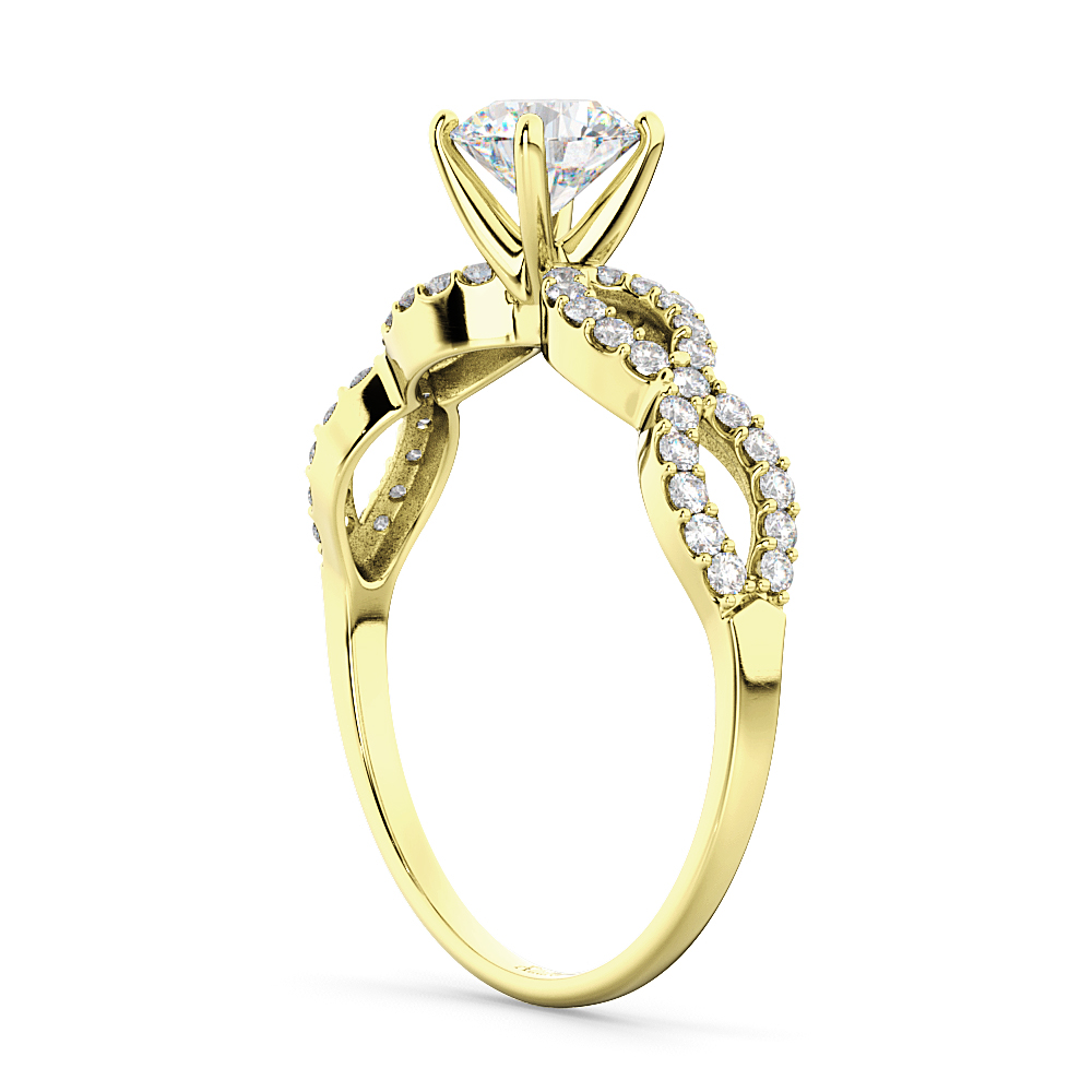 Twisted Infinity Lab Grown Diamond Engagement Ring Setting 14K Yellow Gold (0.21ct)
