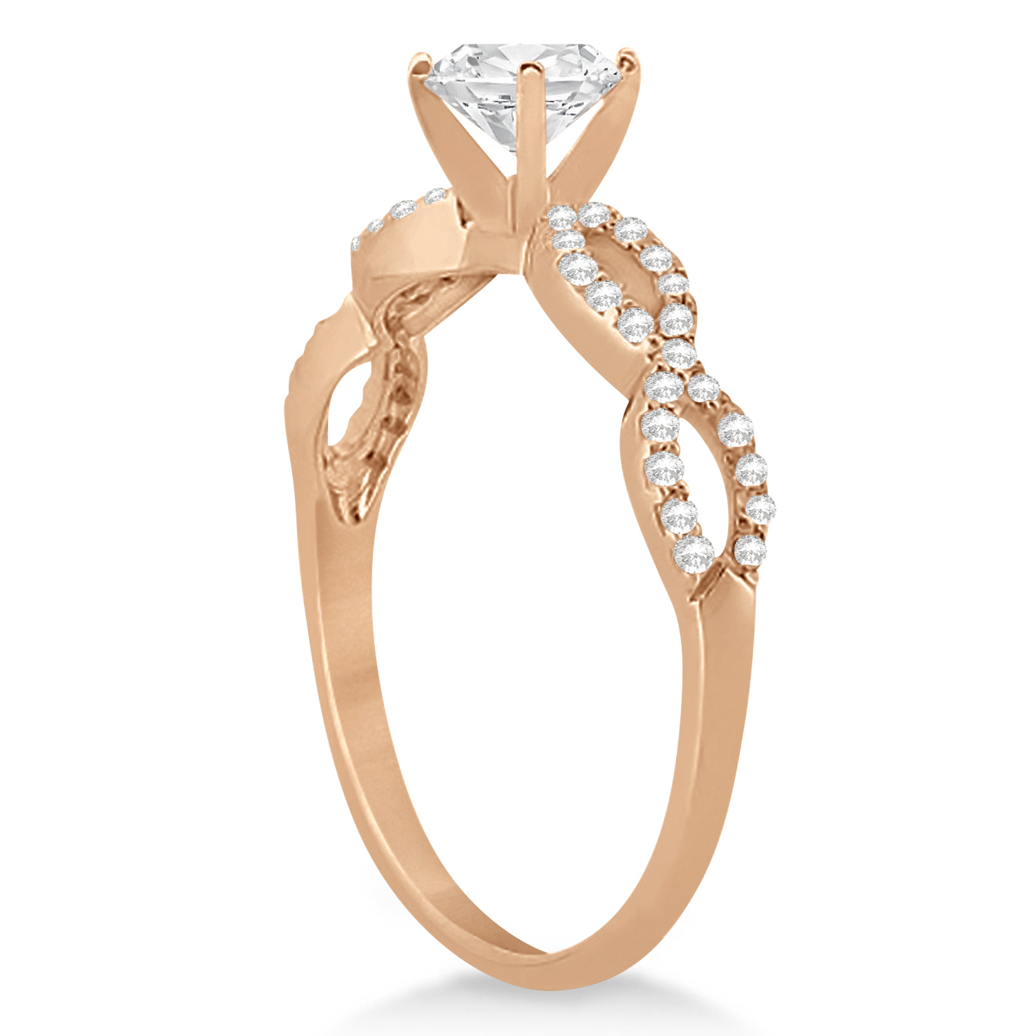 Twisted Infinity Heart Lab Grown Diamond Bridal Set 18k Rose