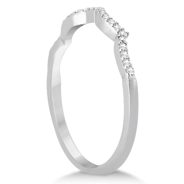 Twisted Infinity Round Diamond Bridal Ring Set 14k White