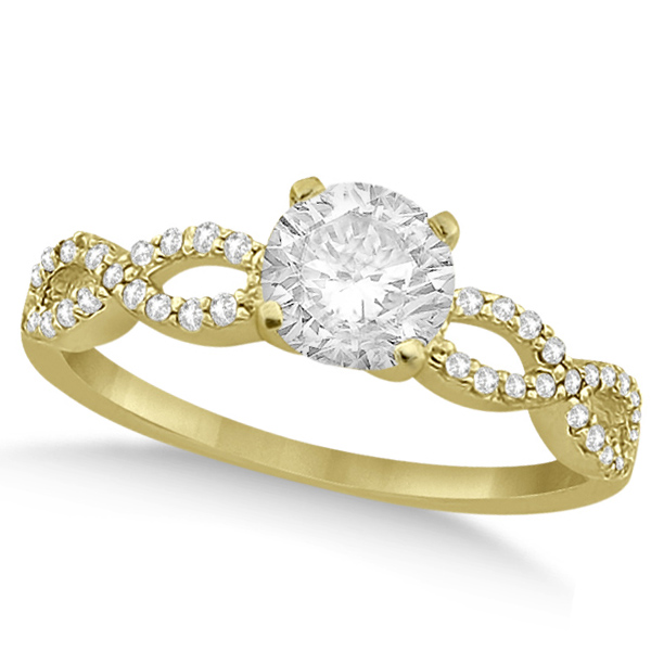 Twisted Infinity Round Diamond Bridal Ring Set 18k Yellow Gold (0.63ct)