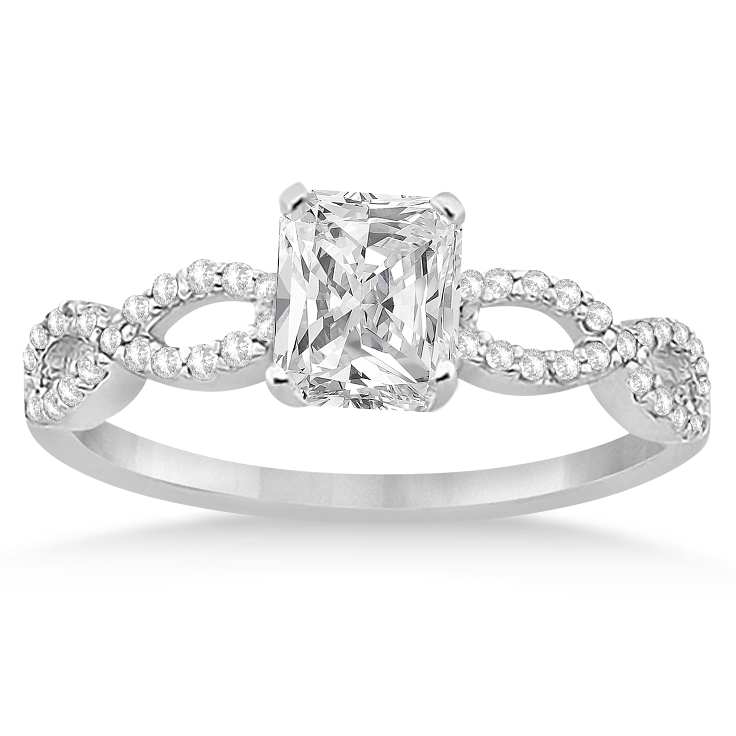 Infinity Radiant-Cut Diamond Bridal Ring Set 14k White Gold (0.63ct)