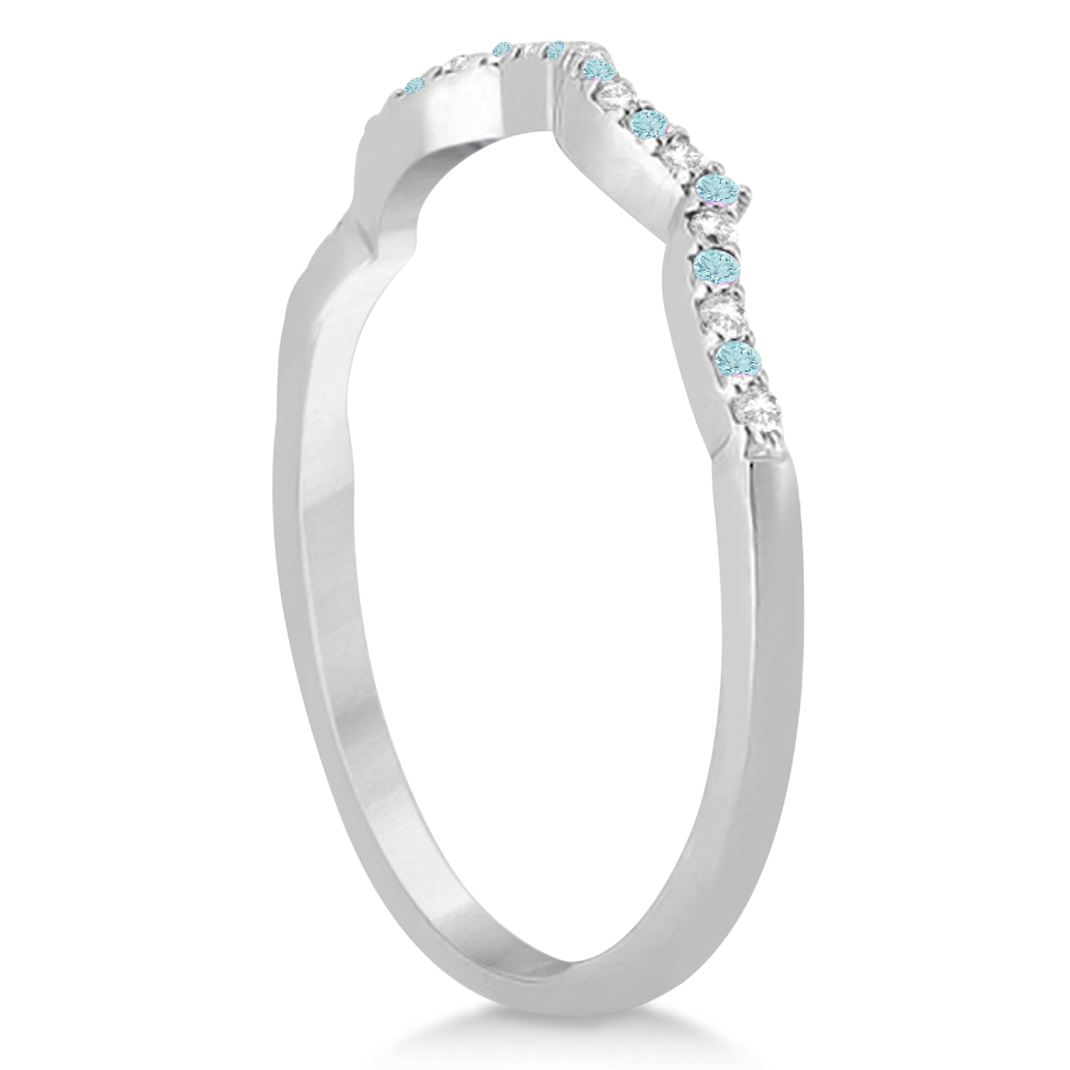 Aquamarine & Diamond Infinity Style Bridal Set Platinum 1.64ct