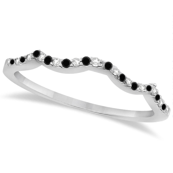 White & Black Diamond Infinity Style Bridal Set 14k White Gold 1.89ct