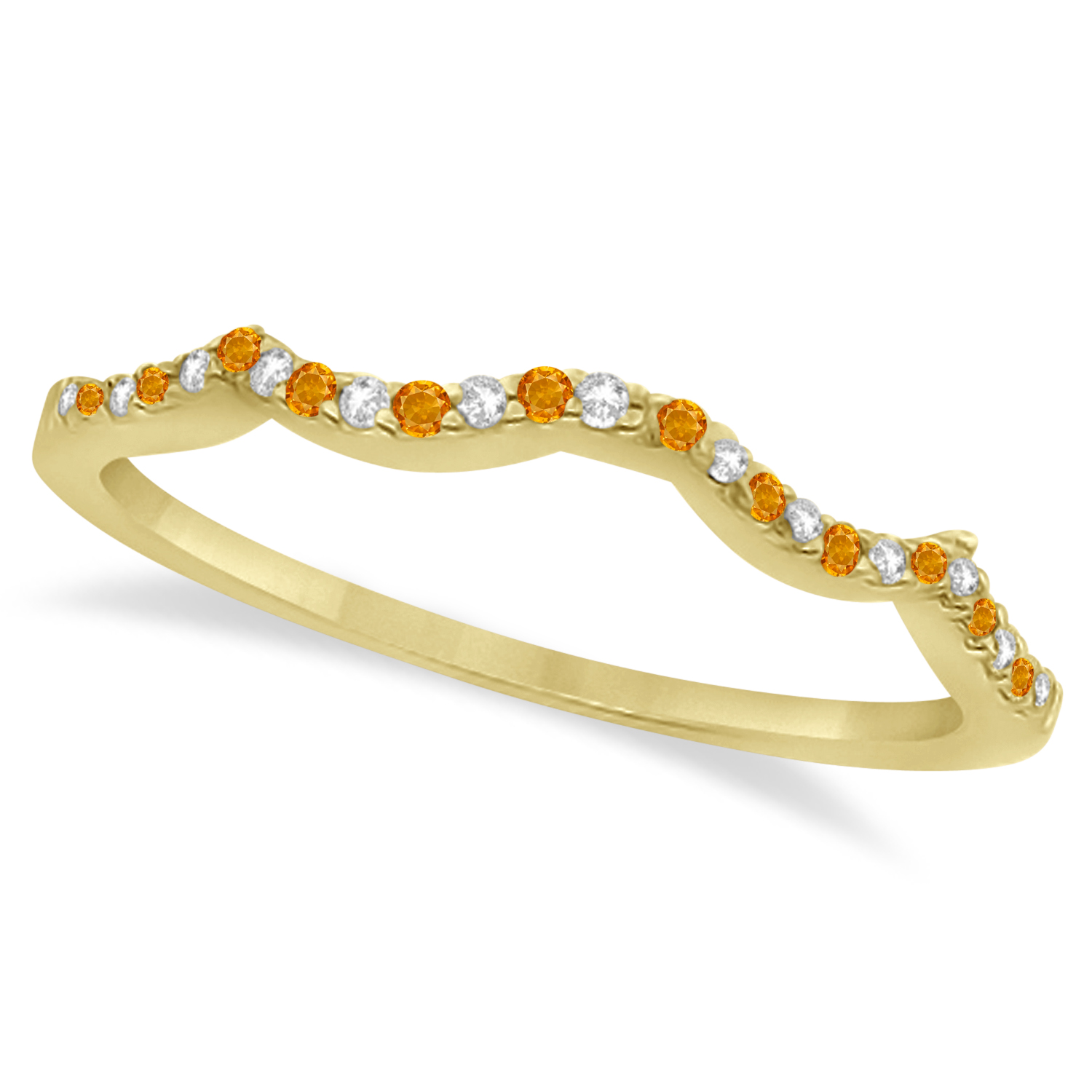Diamond & Citrine Infinity Style Bridal Set 14k Yellow Gold 1.94ct