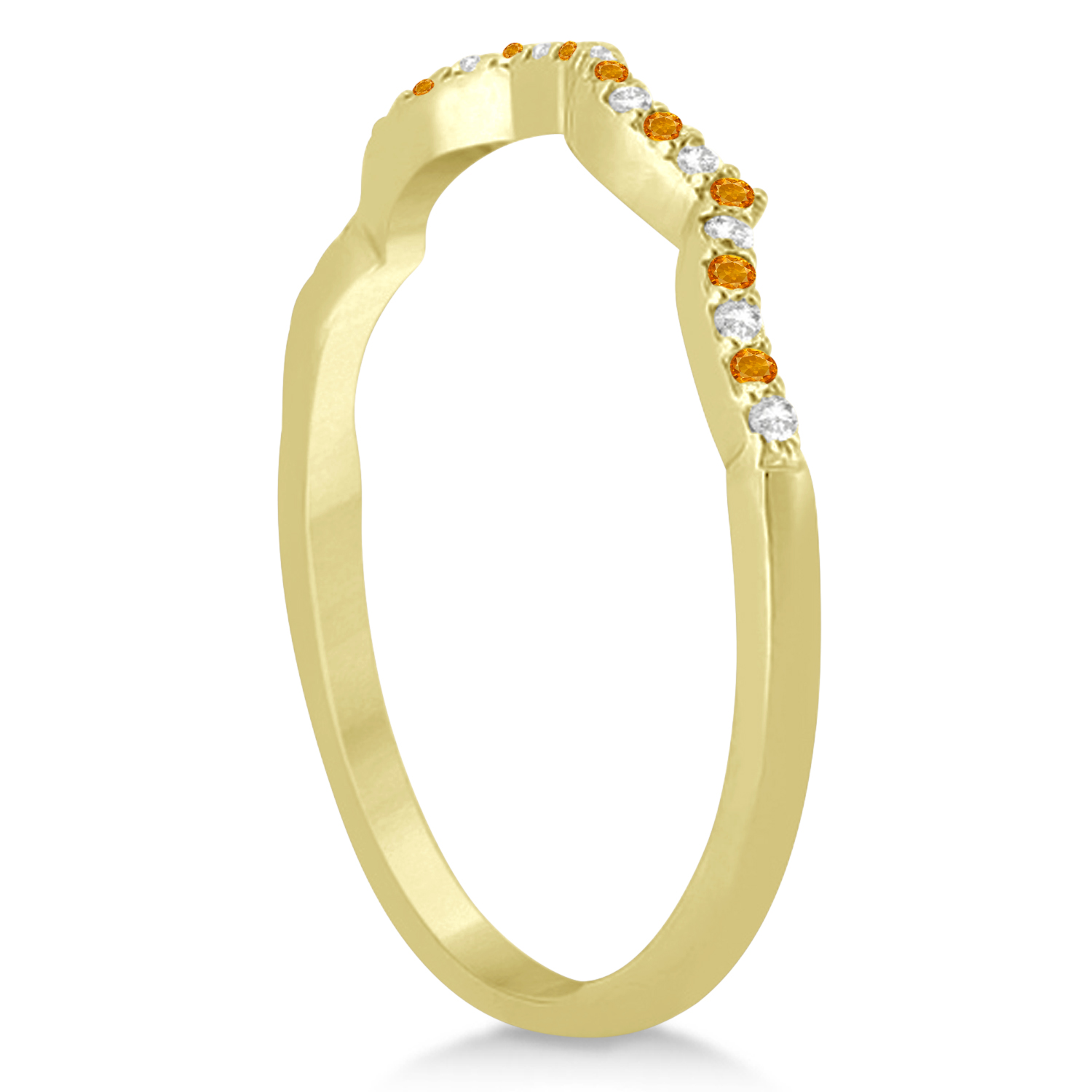 Diamond & Citrine Infinity Style Bridal Set 14k Yellow Gold 1.94ct