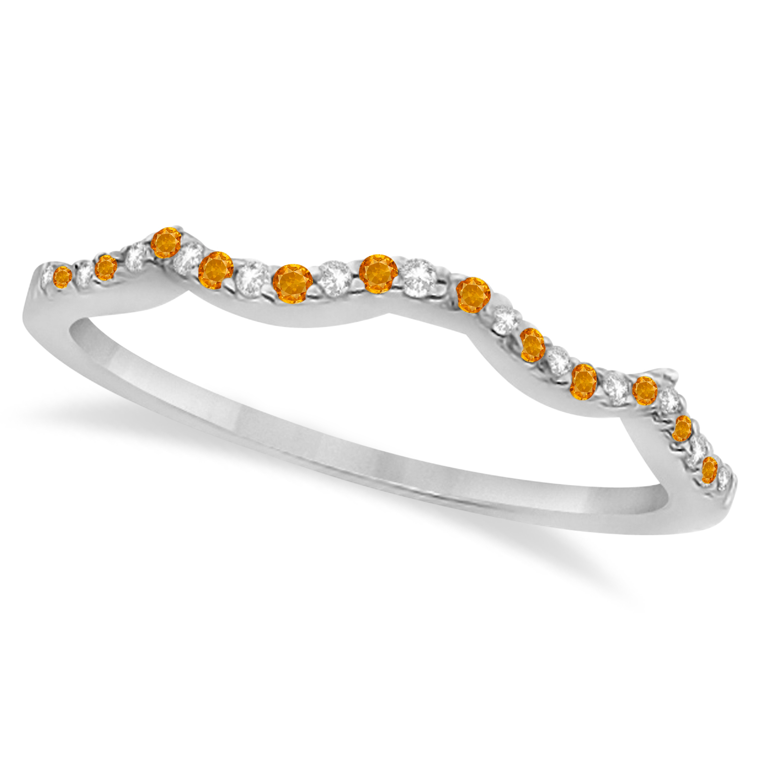 Diamond & Citrine Infinity Style Bridal Set Palladium 1.94ct