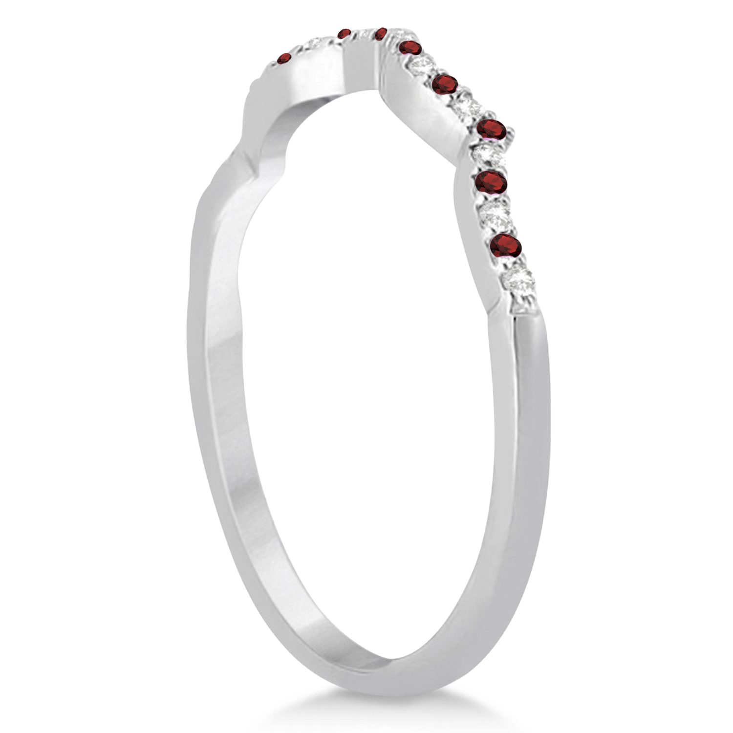 Garnet & Diamond Infinity Style Bridal Set Platinum 1.69ct