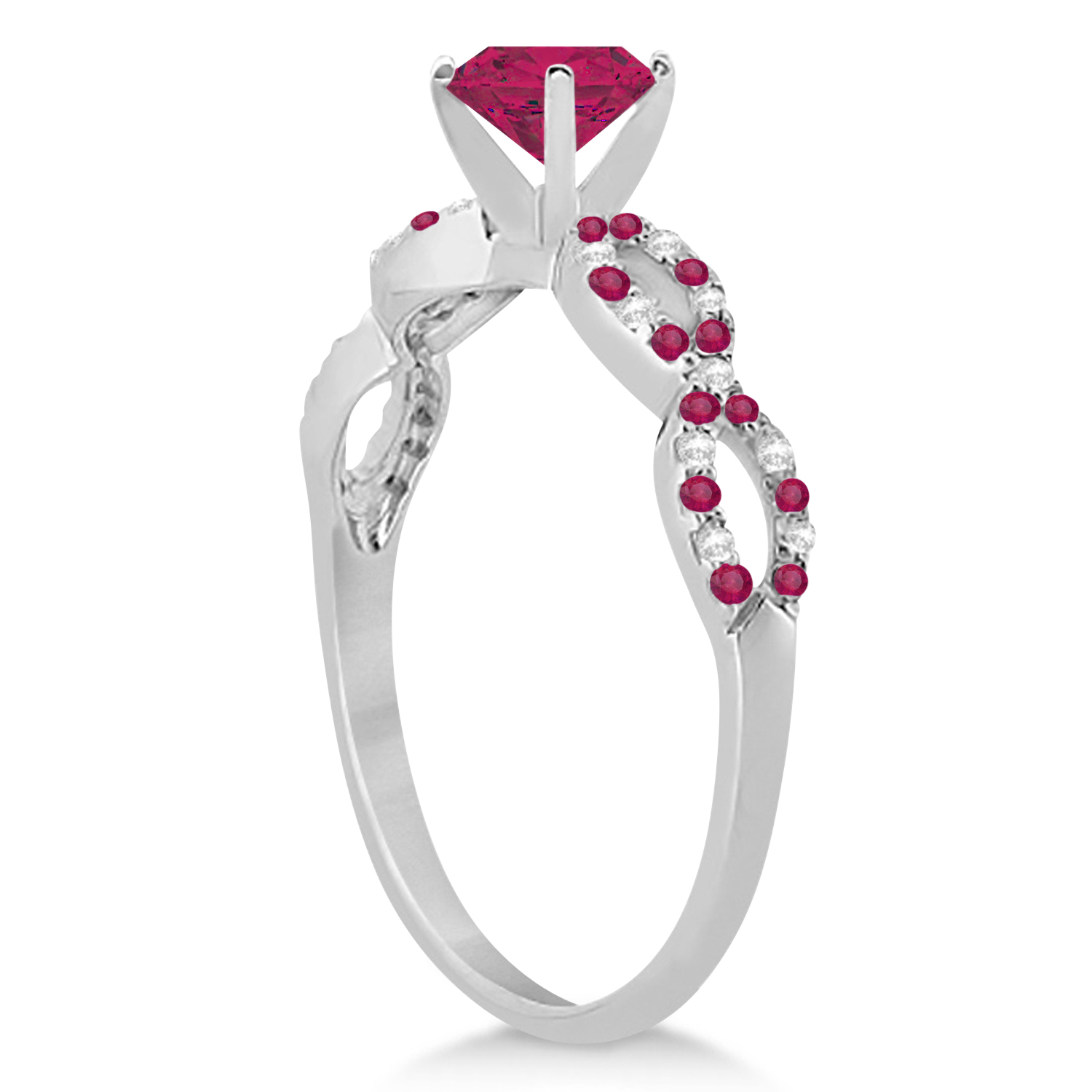 Ruby & Diamond Infinity Style Bridal Set Platinum 1.69ct
