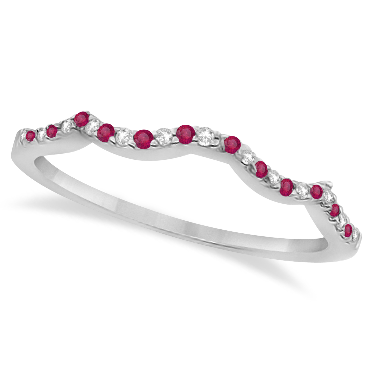 Ruby & Diamond Infinity Style Bridal Set Platinum 1.69ct