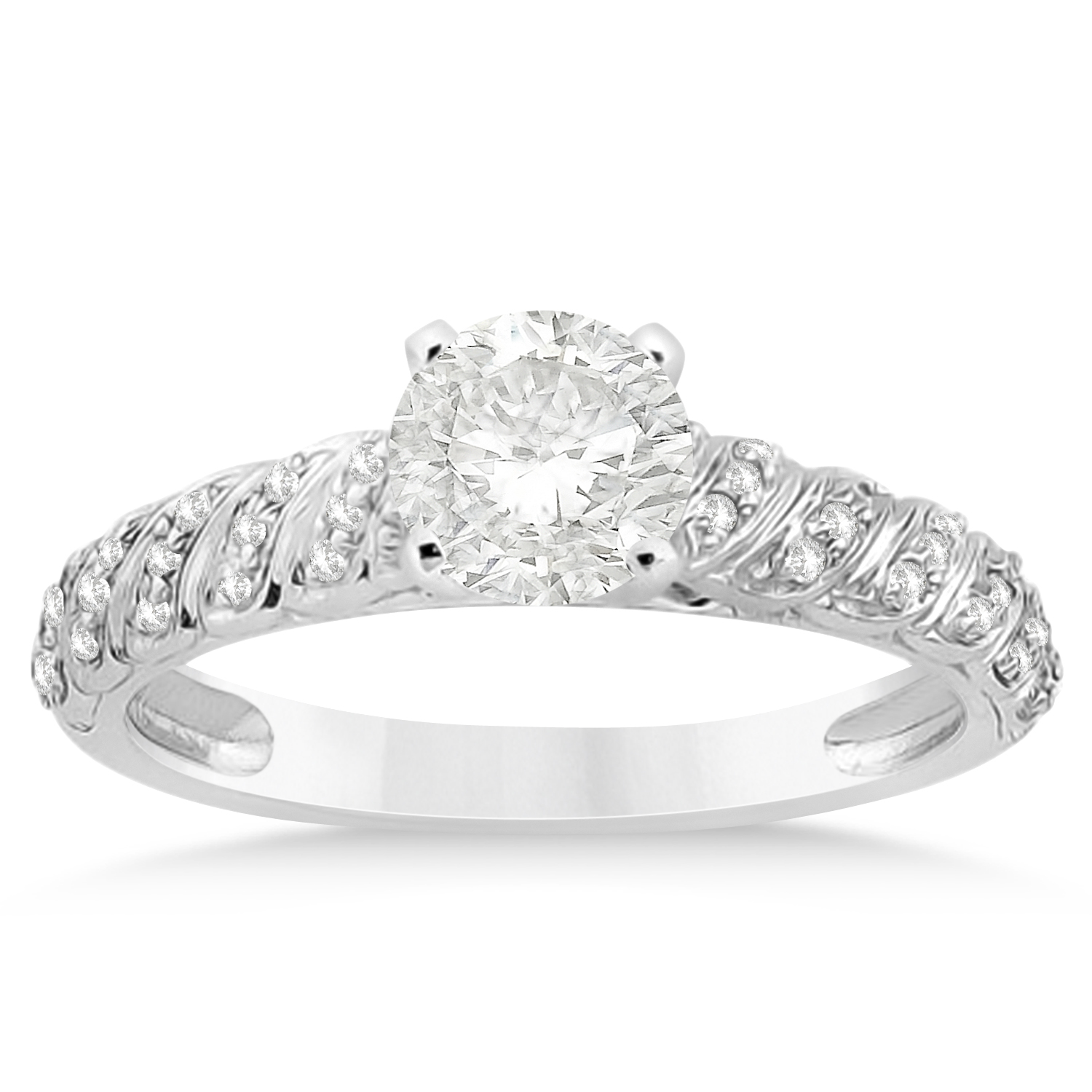 Diamond Swirl Engagement Ring Setting Palladium 0.17ct