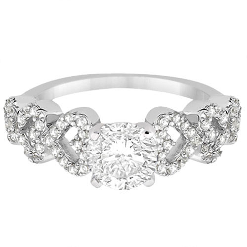 Heart Shape Diamond Engagement Ring Setting 14k White Gold (0.30ct)