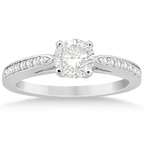 Petite Half-Eternity Diamond Engagement Ring Platinum (0.14ct)